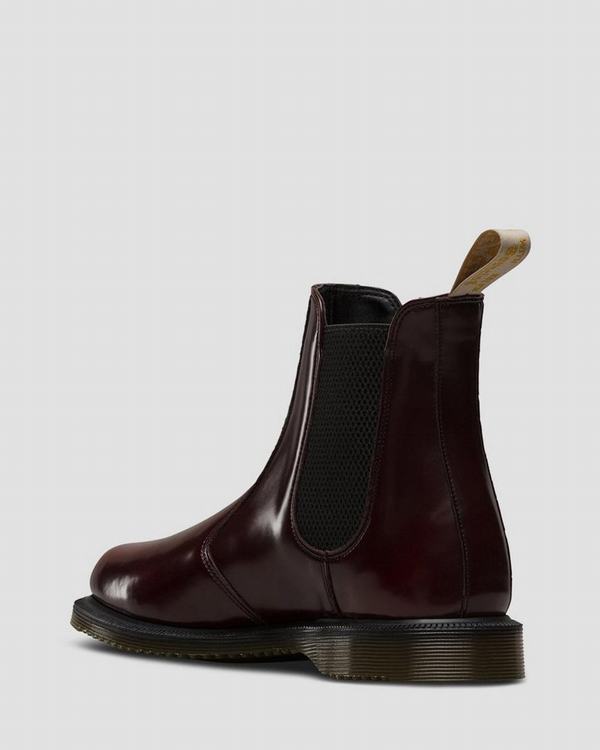 Dr Martens Dámské Chelsea Boty Vegan Flora Červené, CZ-621850